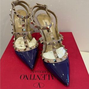 Gorgeous purple patent Valentino rockstud pumps